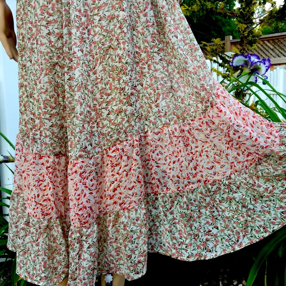 BOHO STYLE LAYERED COLORS MIDI DRESS 1 left - Picture 10 of 13